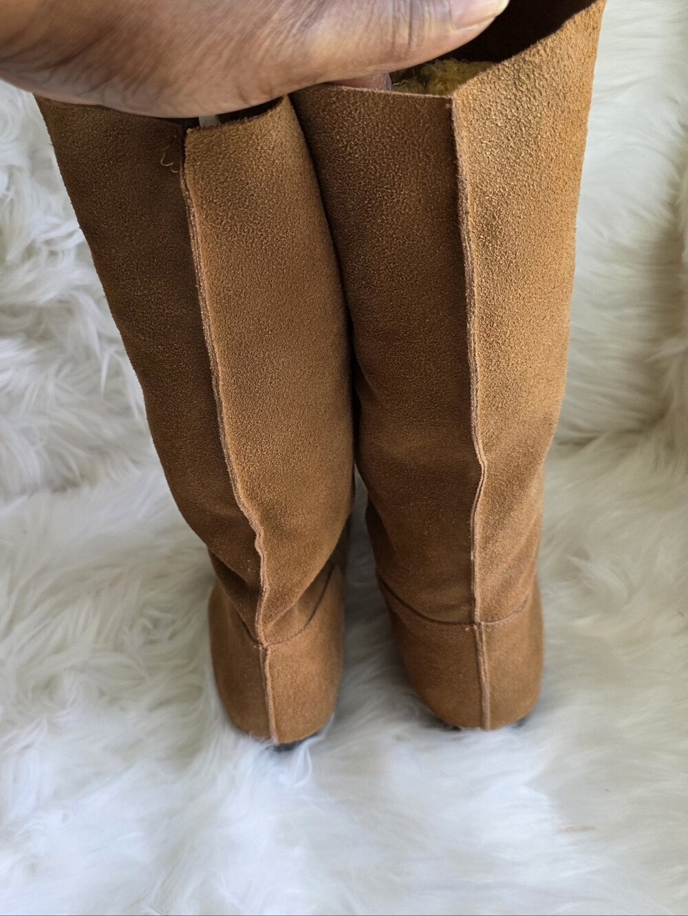 Neutral Zone Classic Tan Suede Leather Knee-High Boots Size 8 - Picture 6 of 16
